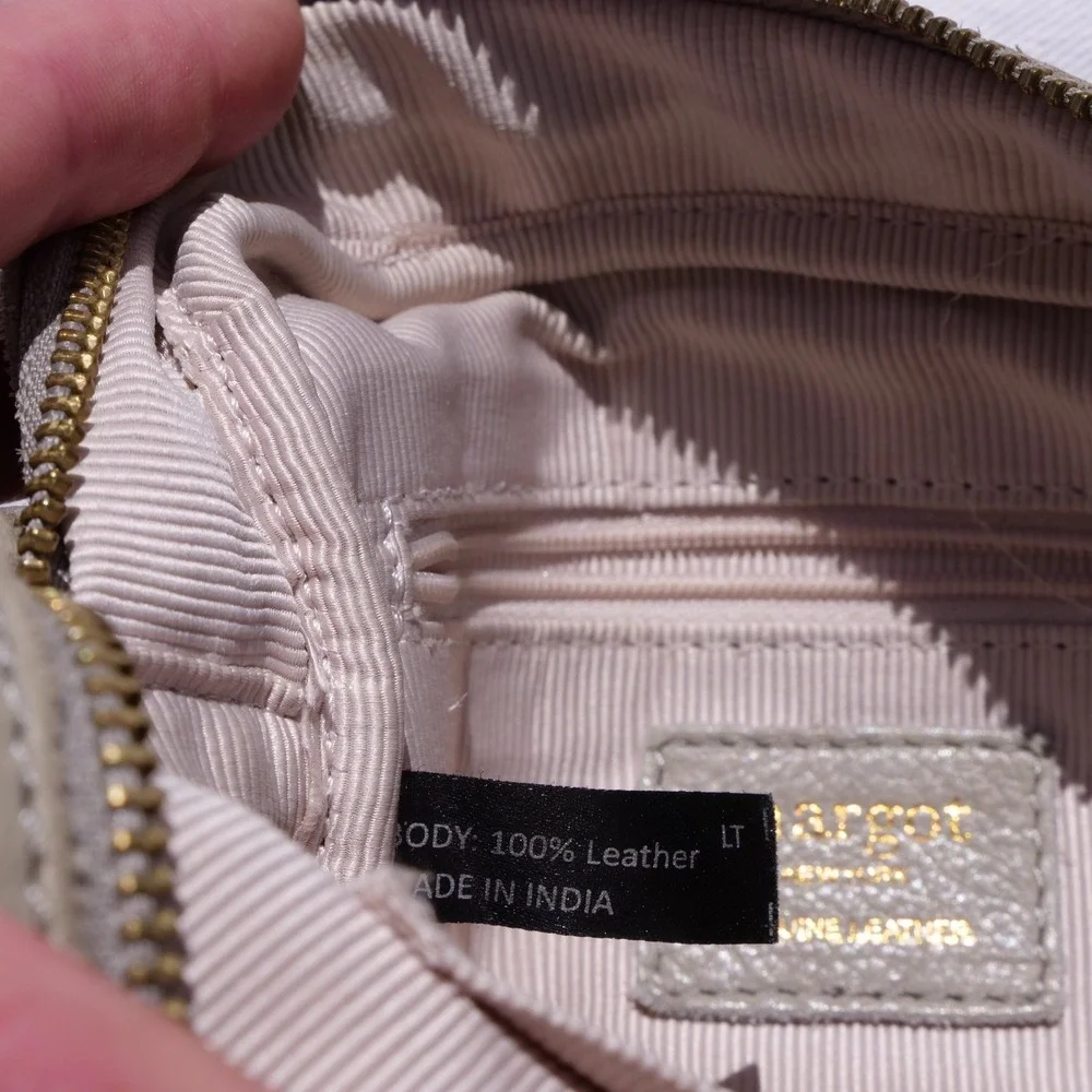 Margot‎ NY sage green pebbled leather mini crossbody bag